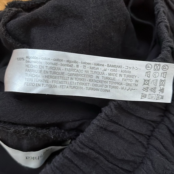 Bershka Small Black 100% Cotton Wide Leg Summer Lightweight Easy Pants - Picture 5 of 11